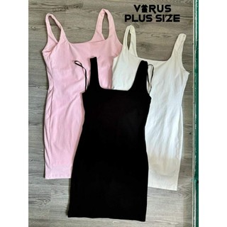 [virusplussize]Sale outlet - Đầm F21/F21plus 2dây form body bigsize xuất xịn (có lót quần)