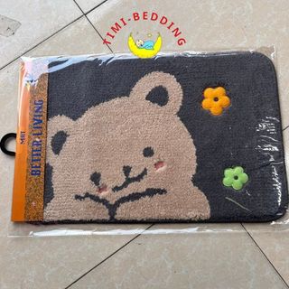 Thảm lau chân len lông cừu hình thú cute, siêu thấm hút nước kích thước 40x60cm - Timibedding