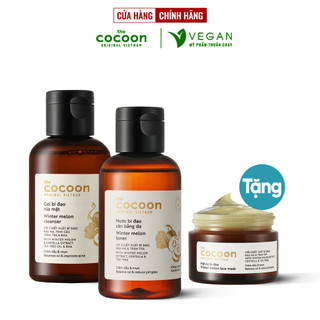 Bộ 3 Gồm Gel rửa mặt bí đao 140ml + Toner nước cân bằng da 140ml + Mặt nạ bí đao cocoon 30ml