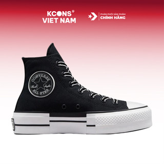 Giày Converse Chuck All Star Platform Outline Sketch BLACK Cổ Cao A05071C