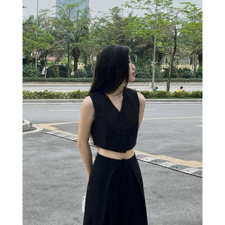 Áo Gile Croptop RUCHAN