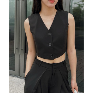 Áo Gile Croptop RUCHAN