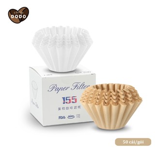 Giấy lọc cà phê wave 50 tờ /hộp Phin giấy pha cà phê lượn sóng 155 Giấy lọc cafe Coffee filter DODO