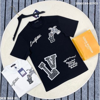 Áo Thun LV In Hình Thỏ Đen Trắng Phong Cách Nam Nữ Treend Hè