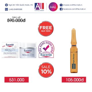 Kem dưỡng ẩm da thường đến da hỗn hợp Eucerin aquaporin active 50ml TẶNG Ampoule chống lão hóa Martiderm (Nhập khẩu)