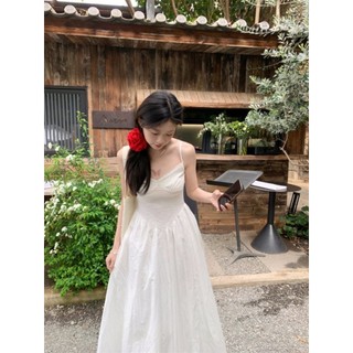 Đầm 2 dây dáng dài màu trắng [2YOUNG] D1267 (Ảnh thật)