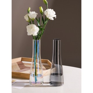 Bình bông lọ hoa thuỷ tinh decor Qhouse vingtage nhiều màu, lọ cắm hoa để bàn đơn giản symphony thon