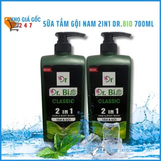 [COMBO 2] Tắm Gội Nam 2 in 1 Dr.Bio Hương Nước Hoa Romano, Xmen 700ml