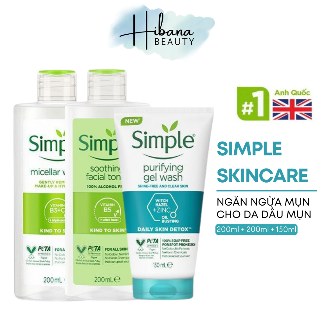 Combo Simple Chăm Sóc Làn Da Dầu Mụn