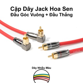 Cặp Dây AV Hoa Sen RCA (đầu góc vuông + đầu thẳng) dài 0.8m-1.5m-3m, giá 1 cặp (2 dây) | dây 4 đầu av hoa sen, rca cable