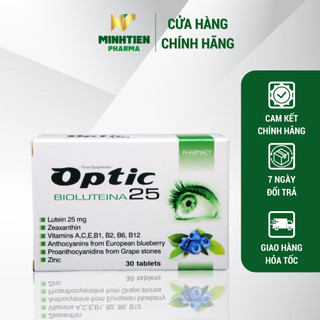 [ Chính Hãng ] Viên uống bổ mắt OPTIC BIOLUTEINA 25. Hàng nhập khẩu Ba lan