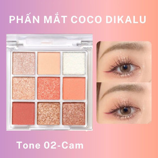 Bảng phấn mắt dikalu coco venus 9 ô tone cam nhũ lì nội địa trung