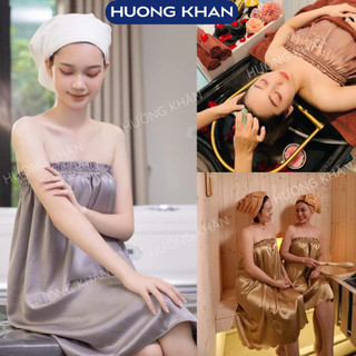 Váy quây spa lụa cao cấp, may bèo chun ngực chắc chắn, không nơ, váy spa cho khách thoáng mát