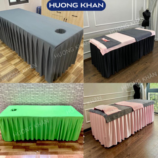 [Xưởng Sỉ] Ga Trải Giường Spa Có Lỗ, Ga Giường Gội Đầu Massage, drap giường gội, nối mi, vải thun ĐẸP nhiều màu
