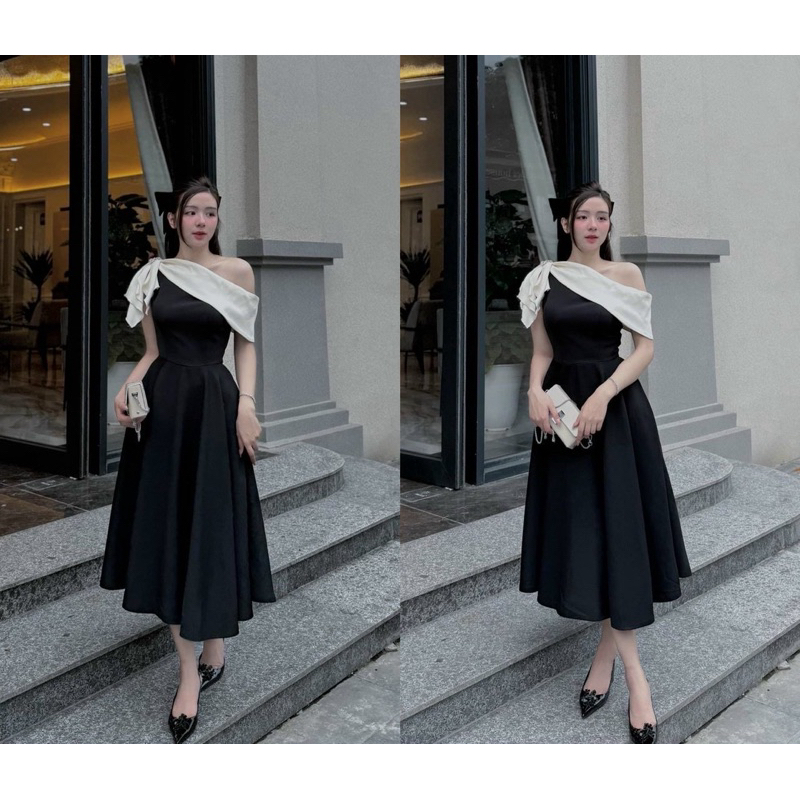 ĐẦM MIDI LỆCH VAI NƠ