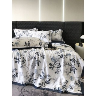 Bộ chăn ga gối lụa thái nhập khẩu cao cấp, ga gối chăn lụa thái mềm mịn, thoáng mát, chăn trần bông nhẹ