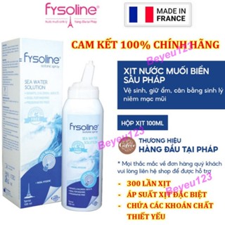 Nước Muối Biển sâu Fysoline Pháp 100ml - Xịt Mũi Họng, Vệ Sinh mũi cho Bé và Gia đình SHC