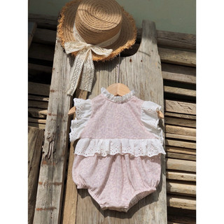 Body suit hoa nhí nhẹ nhàng phối ren thô thêu siêu xinh bé gái