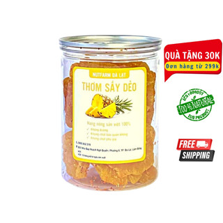Thơm sấy muối ớt, dứa sấy dẻo 300gr NutiFarm đặc sản đà lạt