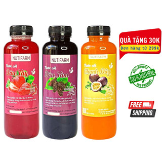 Nước cốt dâu tằm, dâu tây, chanh dây 500ml NutiFarm siro dâu đặc sản đà lạt