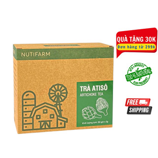 Trà atiso túi lọc đà lạt NutiFarm, hộp 50 tép, loại đặc biệt gồm 100% bông atiso