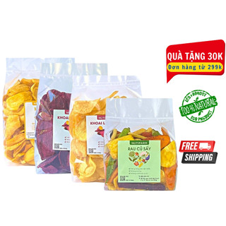 Hoa quả sấy khô thập cẩm, rau củ sấy 500gr NutiFarm đặc sản đà lạt