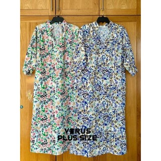 [virusplussize]Đầm Part Two bigsize xuất dư(hoa xanh)
