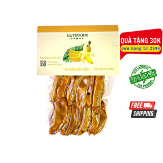 Chuối sấy dẻo không đường 250gr NutiFarm trái cây sấy đặc sản đà lạt