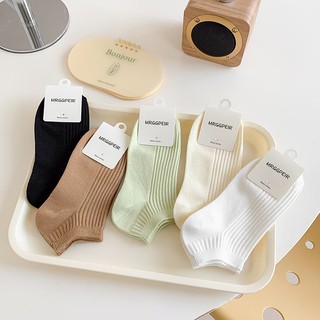 Vớ tất cổ ngắn len tăm trơn màu basic