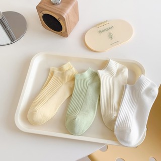 Vớ tất cổ ngắn len tăm trơn màu basic