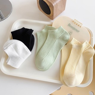Vớ tất cổ ngắn len tăm trơn màu basic