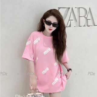 Áo phông đính lông chữ miu miu / áo thun chữ miu miu thêu xù