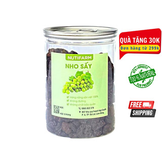 Nho khô sấy dẻo không đường 300gr NutiFarm trái cây sấy đặc sản đà lạt