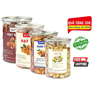 Hạt dẻ cười mỹ không tẩy trắng, hạt macca, hạnh nhân, hạt điều NutiFarm 300gr