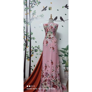 2m vải lụa lạnh, hoa văn chân tà - lụa Mango chính phẩm