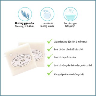 Xà Phòng Cám Gạo Thái Lan JAM RICE MILK SOAP,tạm biệt mụn lưng