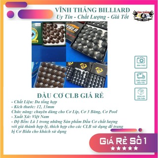 Đầu cơ bida cho clb - đầu trâu, tiger, tpro giá rẻ - size 12mm