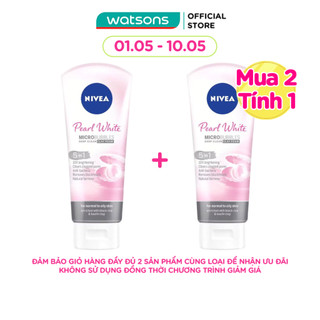Sữa Rửa Mặt Nivea Pearl White Micro Bubbles Deep Clean Clay Foam 5IN1 Trắng Da Ngọc Trai Đất Sét 100g