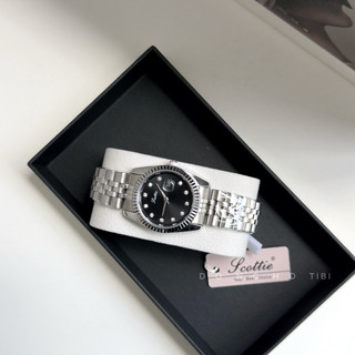 Đồng hồ nữ Scottie - BẠC MẶT ĐEN SC30mm phân phối chính hãng đại lý VN Tibi có sẵn full màu bảo hành chống nước fullbox