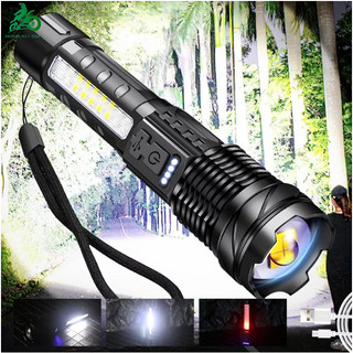 【🔥Free ship🔥】Đèn pin cầm tay siêu sáng chiếu xa 300m có Zoom, Đèn cầm tay Chip XHP50, pin trâu, chông thấm nước IP65