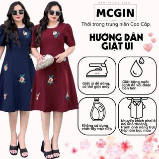 Đầm Xòe Thêu Hoa Hồng | Bigsize Nữ | Trung Niên | Đầm Tặng Mẹ | Vải Dày Dặn | Thoải Mái | Dáng Xòe | Peruna | CG037