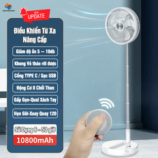 Quạt gấp gọn không dây P2000 pin siêu khủng 10800mAh, linh hoạt toàn diện tiện lợi, kiêm remote đèn