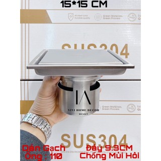 Ga thoát sàn , phễu thoát sàn viền inox sus304 nhà tắm đáy lớn 9.3 cm , chống mùi hôi