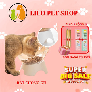 Bát ăn đơn chống gù cho chó mèo, chén ăn chống gù cho chó mèo