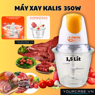 Máy xay karlis, máy xay thịt, xay thực phẩm, công suất 350w, cối thủy tinh 1.5 lít hãng