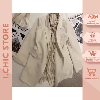 Áo khoác vest blazer dài thắt đai eo ve010 2 lớp phong cách hàn quốc thời trang thu đông nữ ichic