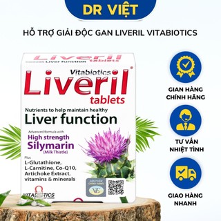 Viên uống Vitabiotics Liveril Tablets hỗ trợ thải độc gan, bảo vệ và tăng cường chức năng gan hộp 30 viên