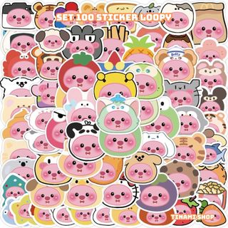 Set 100 Sticker Loopy hình dán Loopy cosplay dễ thương không trùng nhau dùng trang trí sổ điện thoại