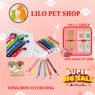 Vòng đeo cổ cho chó mèo, vòng đeo cổ chó mèo có chuông, nhiều màu sắc
