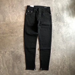Quần jeans zipper trơn B701 BuiVintage, vải denim cao cấp phom slimfit.